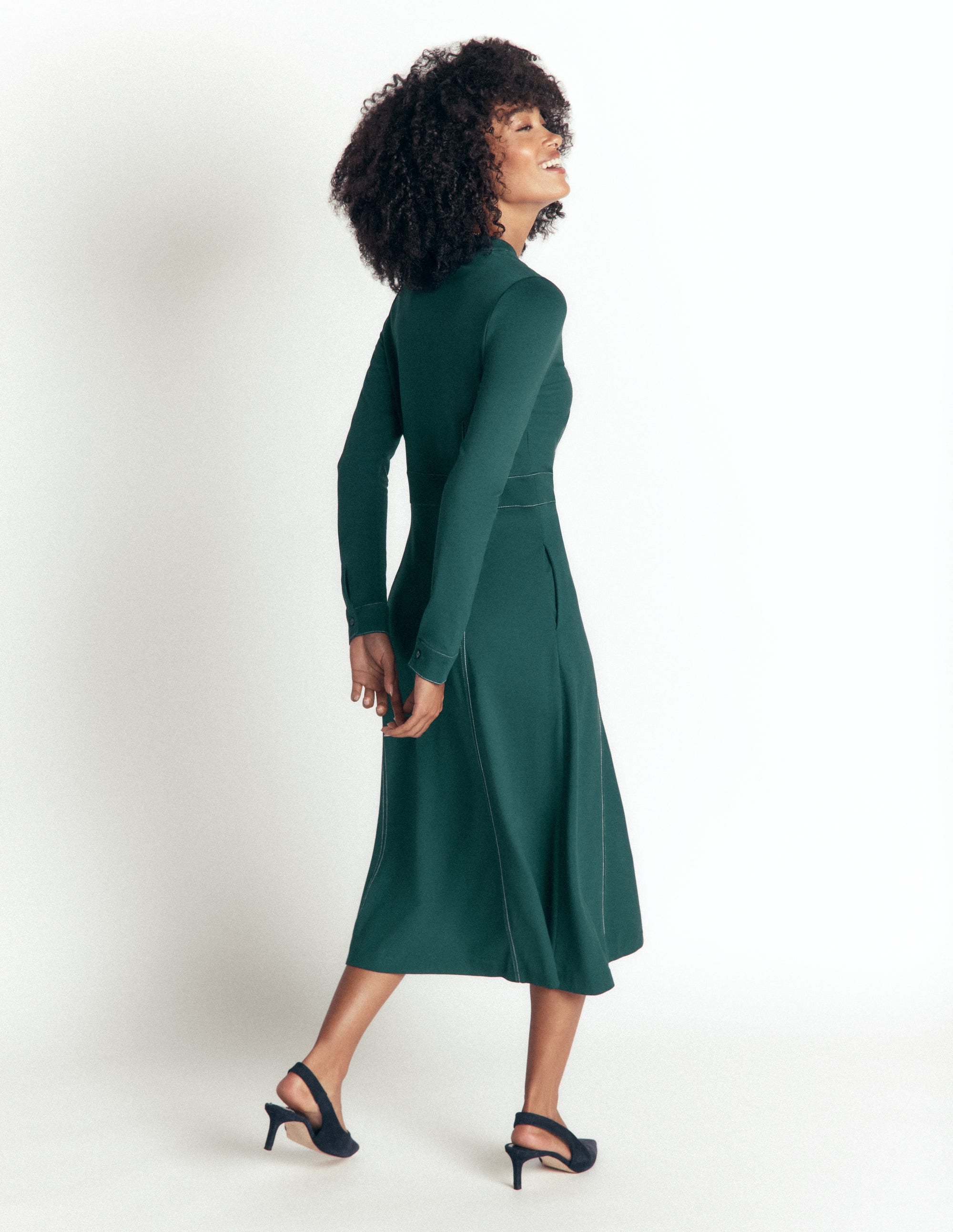 Alex Ponte-Midikleid in Kontrastfarben-Mitternachtsmeer - Image 3