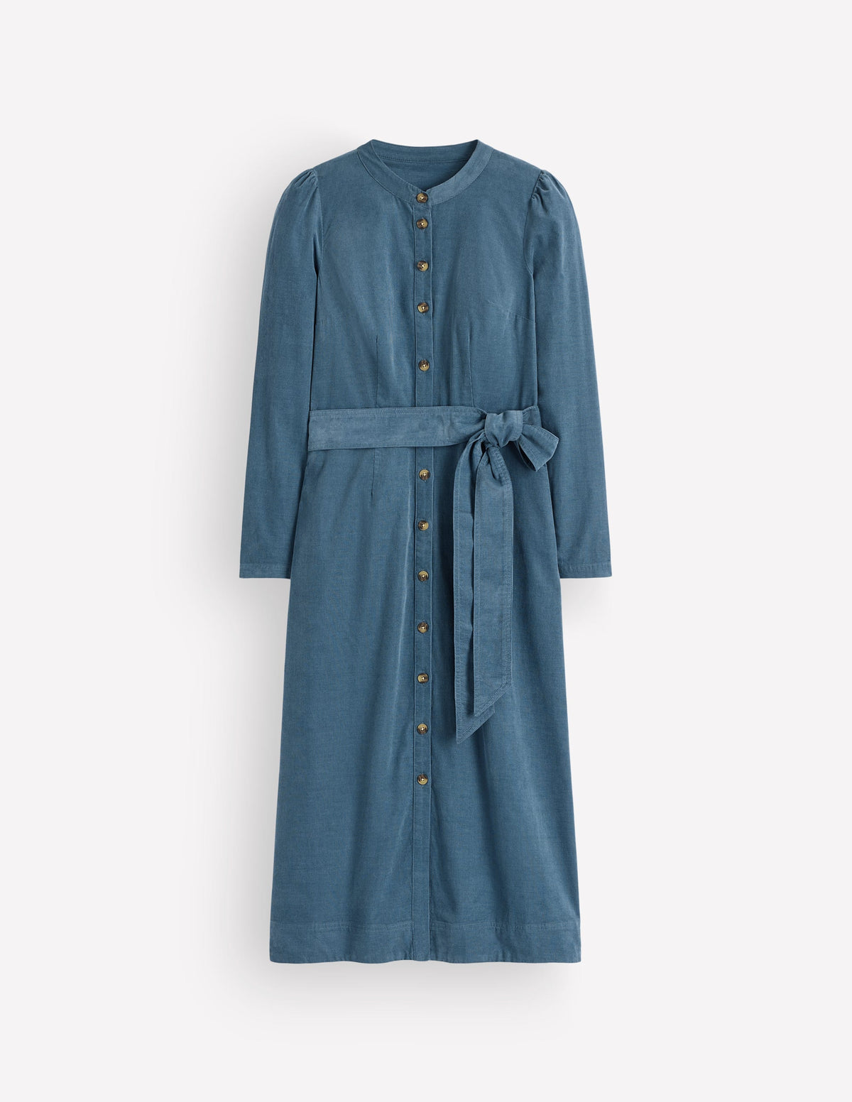 Robe-chemise midi Louise en velours côtelé-Bleu Orage-6