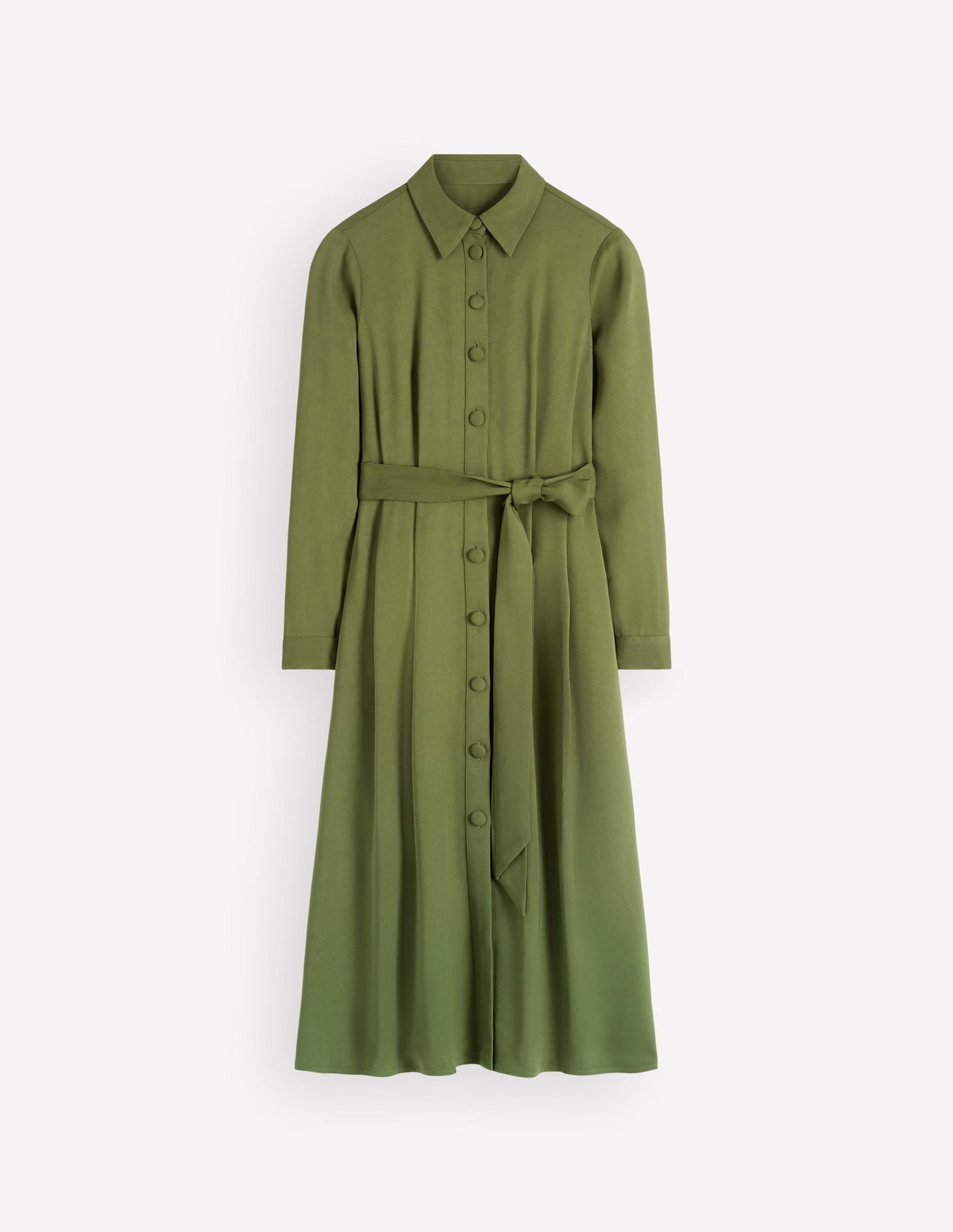 Kate Plissiertes Hemdblusenkleid-Waldgrün-6