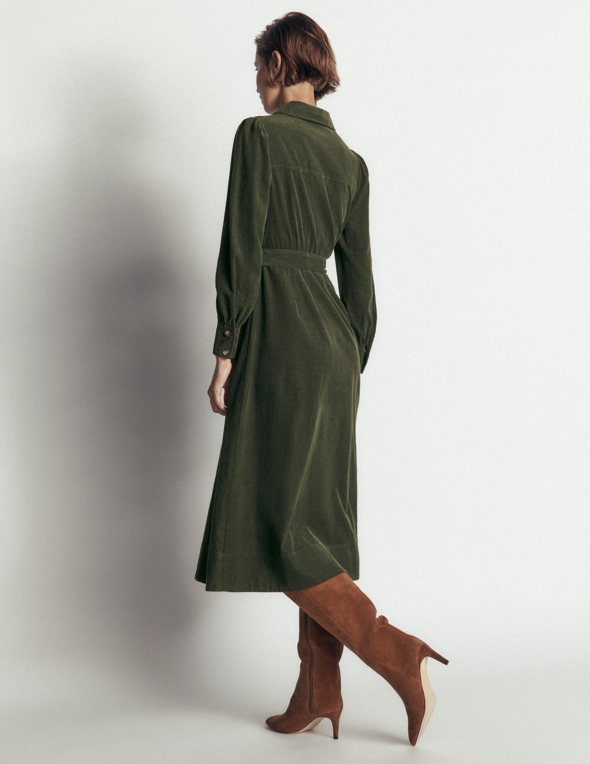 Robe-chemise midi Maeve en velours côtelé-Clairière - Image 3