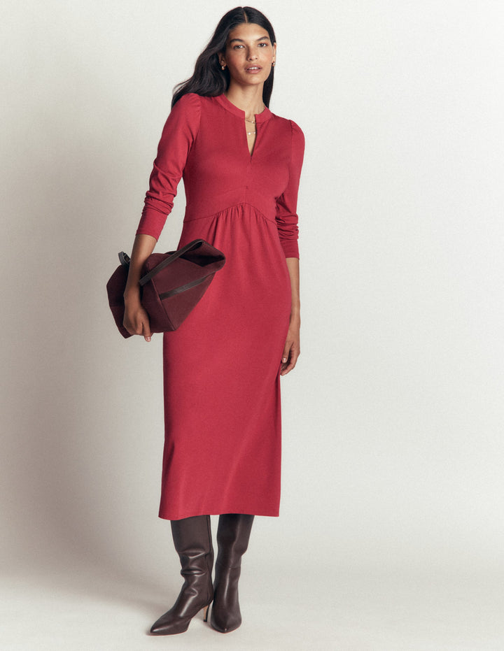 Robe Hope en jersey à détails zippés-Terre rouge