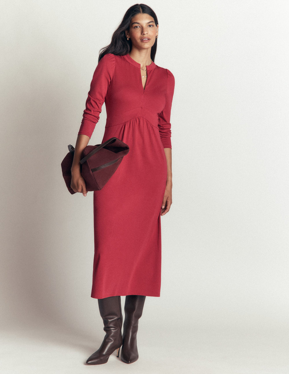 Robe Hope en jersey à détails zippés-Terre rouge-1