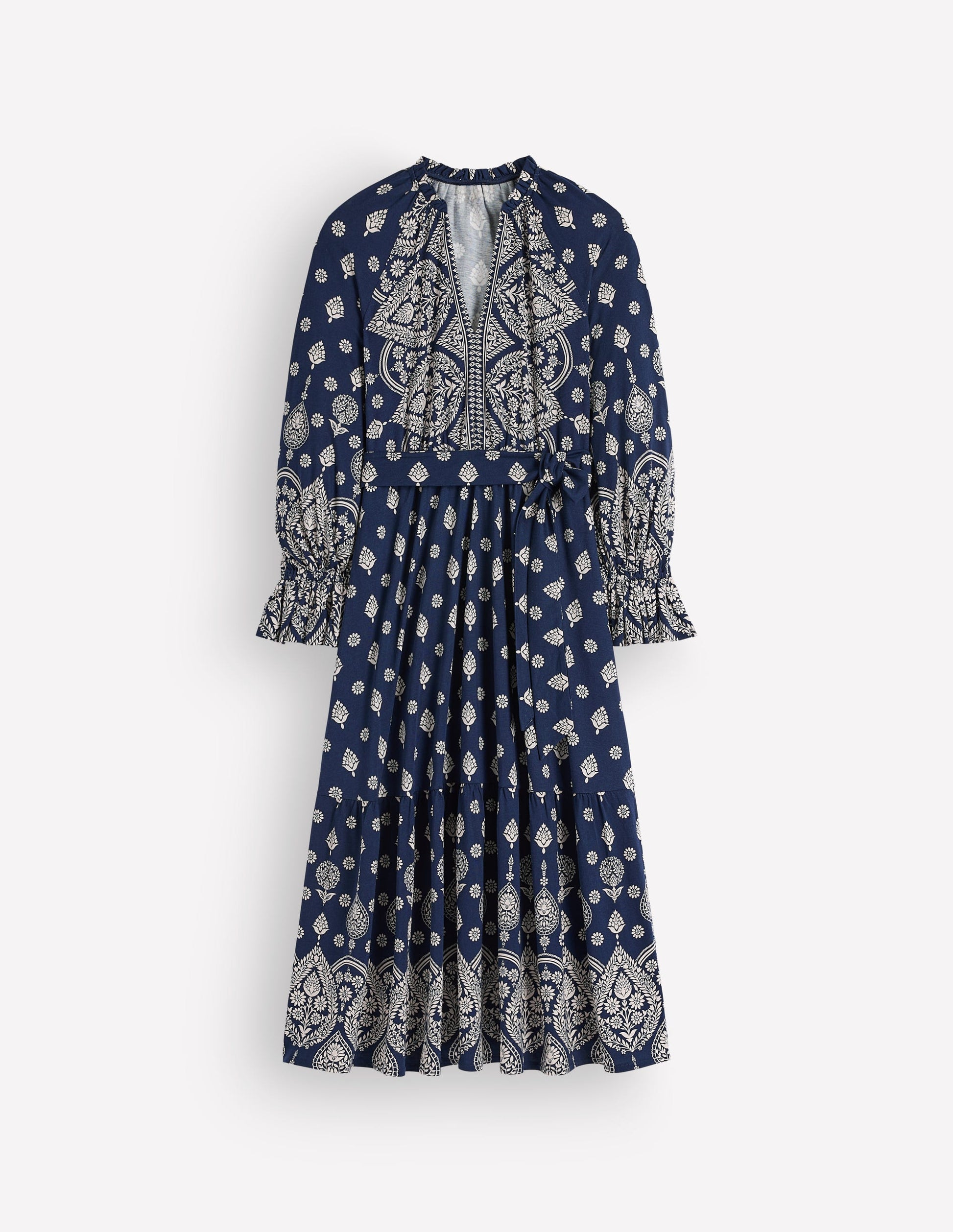 Blouson-Stufenkleid aus Jersey-Französisches Marineblau, Gartenornamente-7