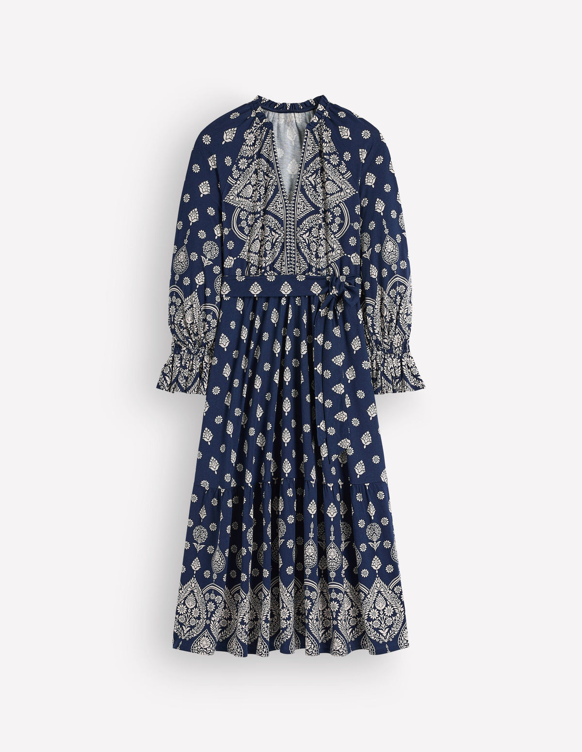 Blouson-Stufenkleid aus Jersey-Französisches Marineblau, Gartenornamente - Image 7