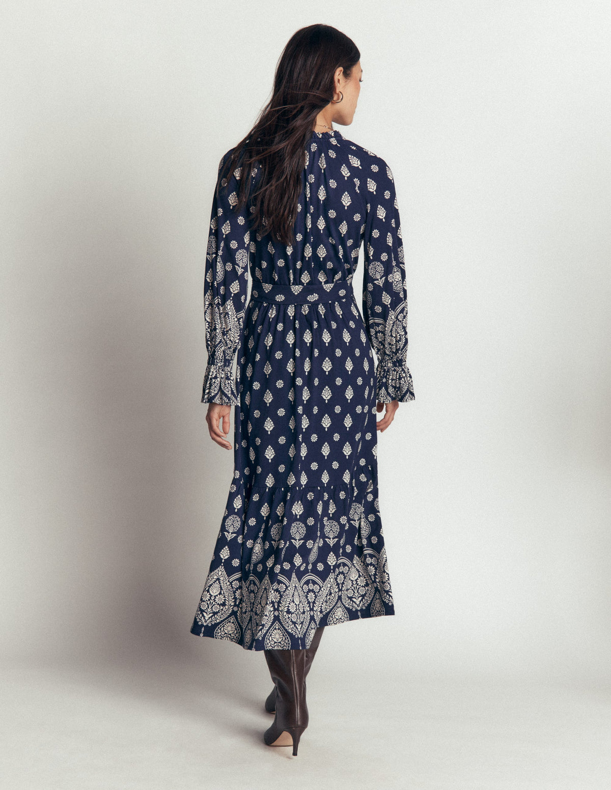Blouson-Stufenkleid aus Jersey-Französisches Marineblau, Gartenornamente-4
