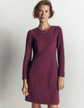 Robe Marla en ottoman à coutures-Cerise foncée