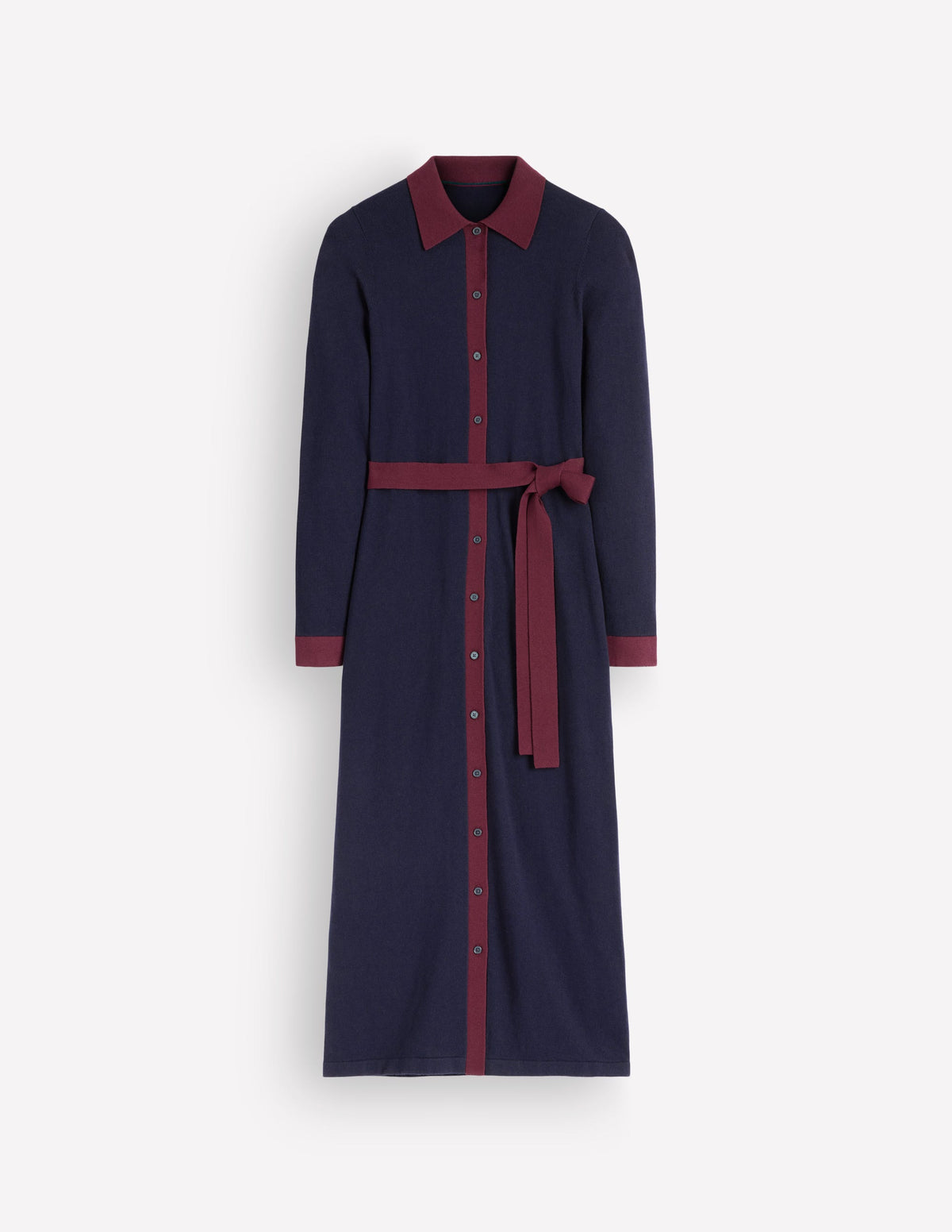 Robe-chemise Jessica en maille-Bleu soir, glycine profonde - Image 5
