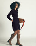 Rhoda Cord Short Dress-Navy