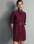 Robe courte Zara en velours côtelé-Glycine profond
