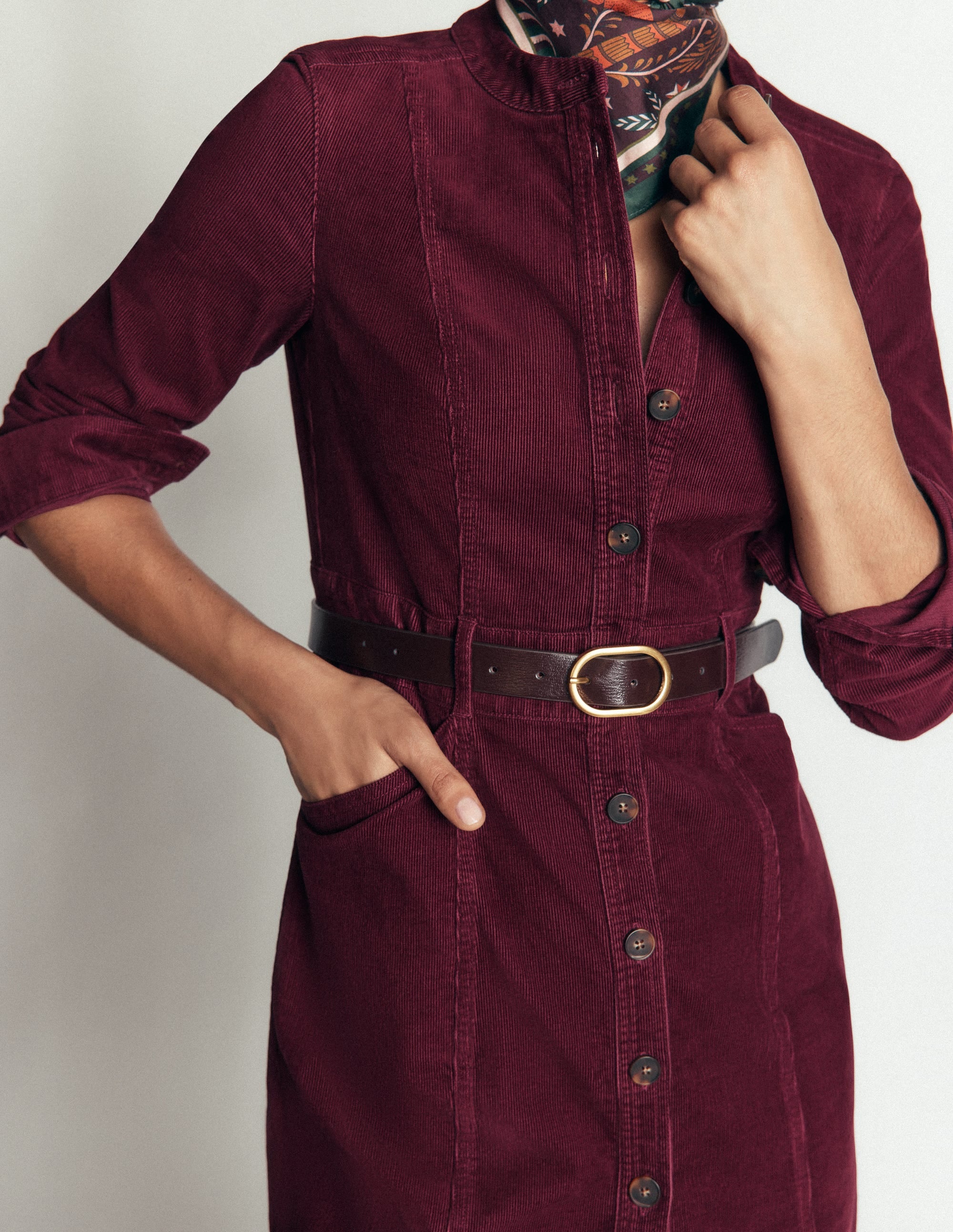 Robe courte Zara en velours côtelé-Glycine profond - Image 2