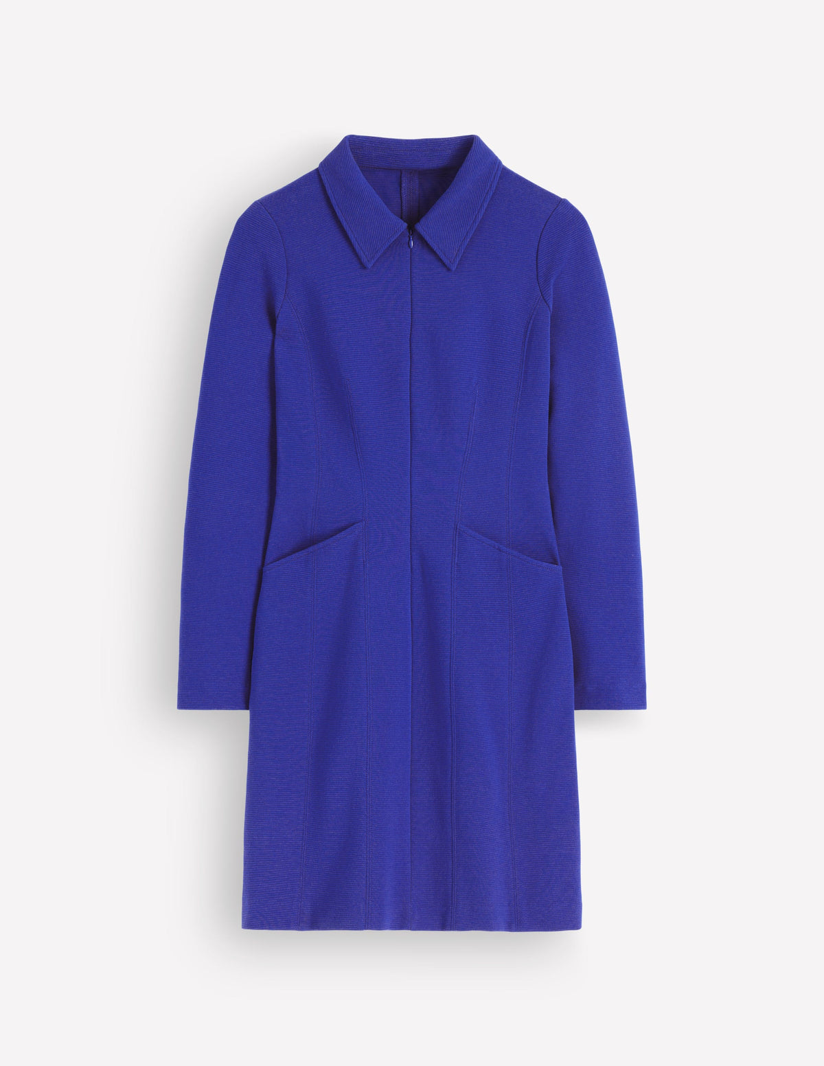 Nia Langärmliges Ottoman-Kleid-Leuchtendes Blau - Image 5