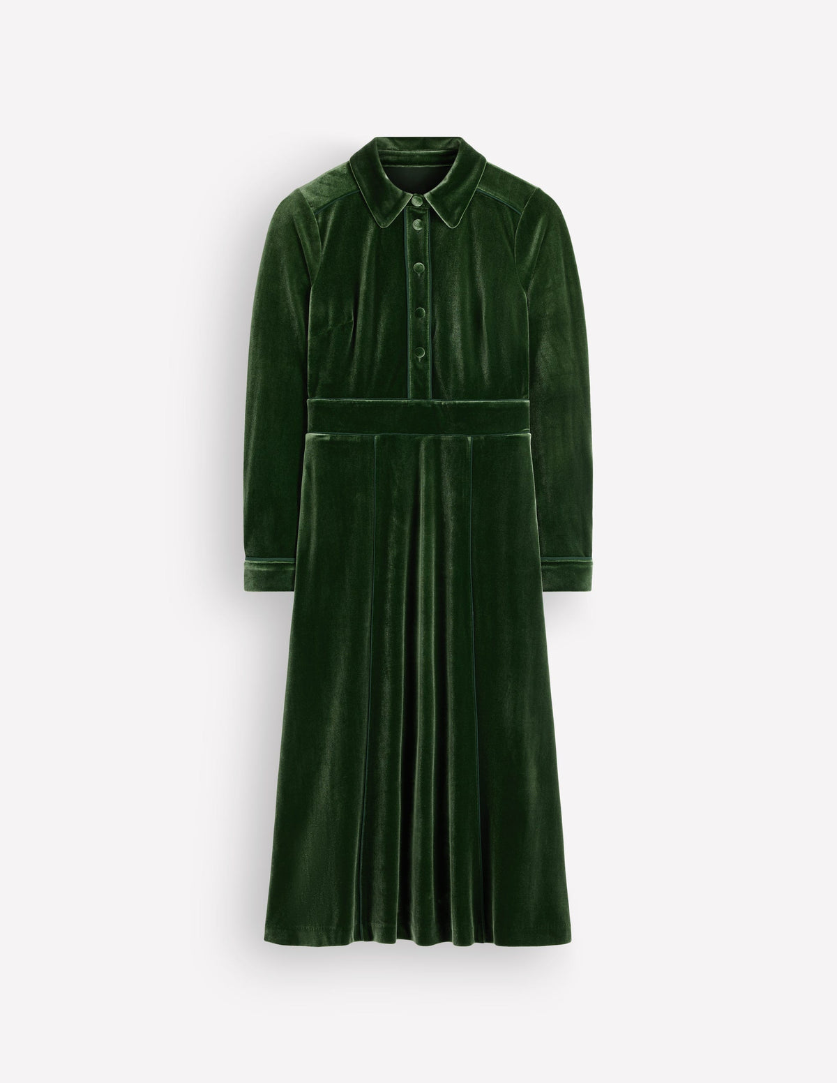 Etta Paspeliertes Samtkleid-Douglasie - Image 8