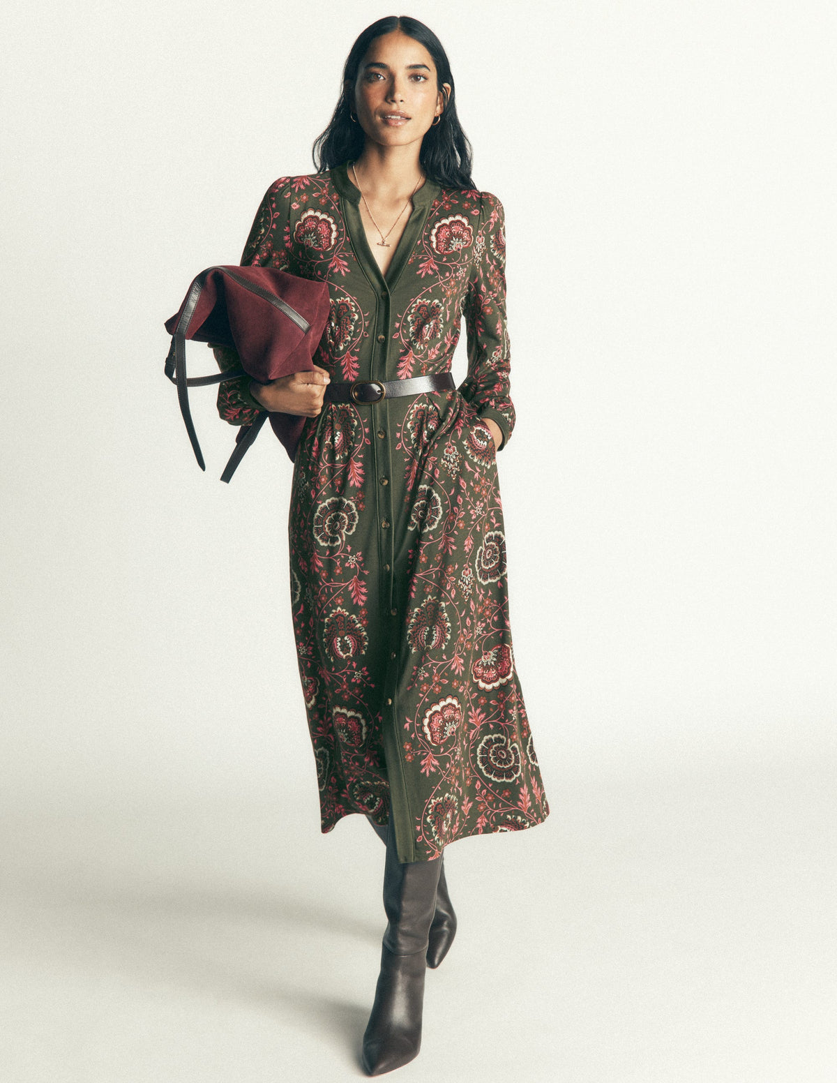 Juliet Jersey-Midikleid-Duffle Bag, Sprießende Rebe - Image 4