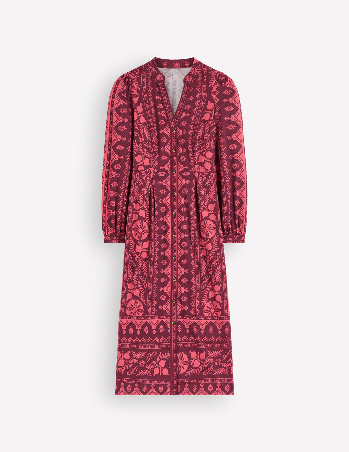 Juliet Jersey-Midikleid-Dunkler Blauregen, Bezauberndes Blattmuster-5