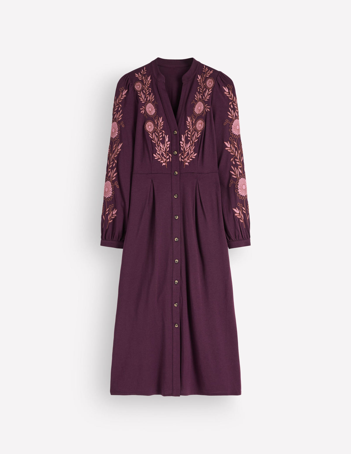 Juliet Jersey-Midikleid-Dunkles Kirschrot Stickerei-7
