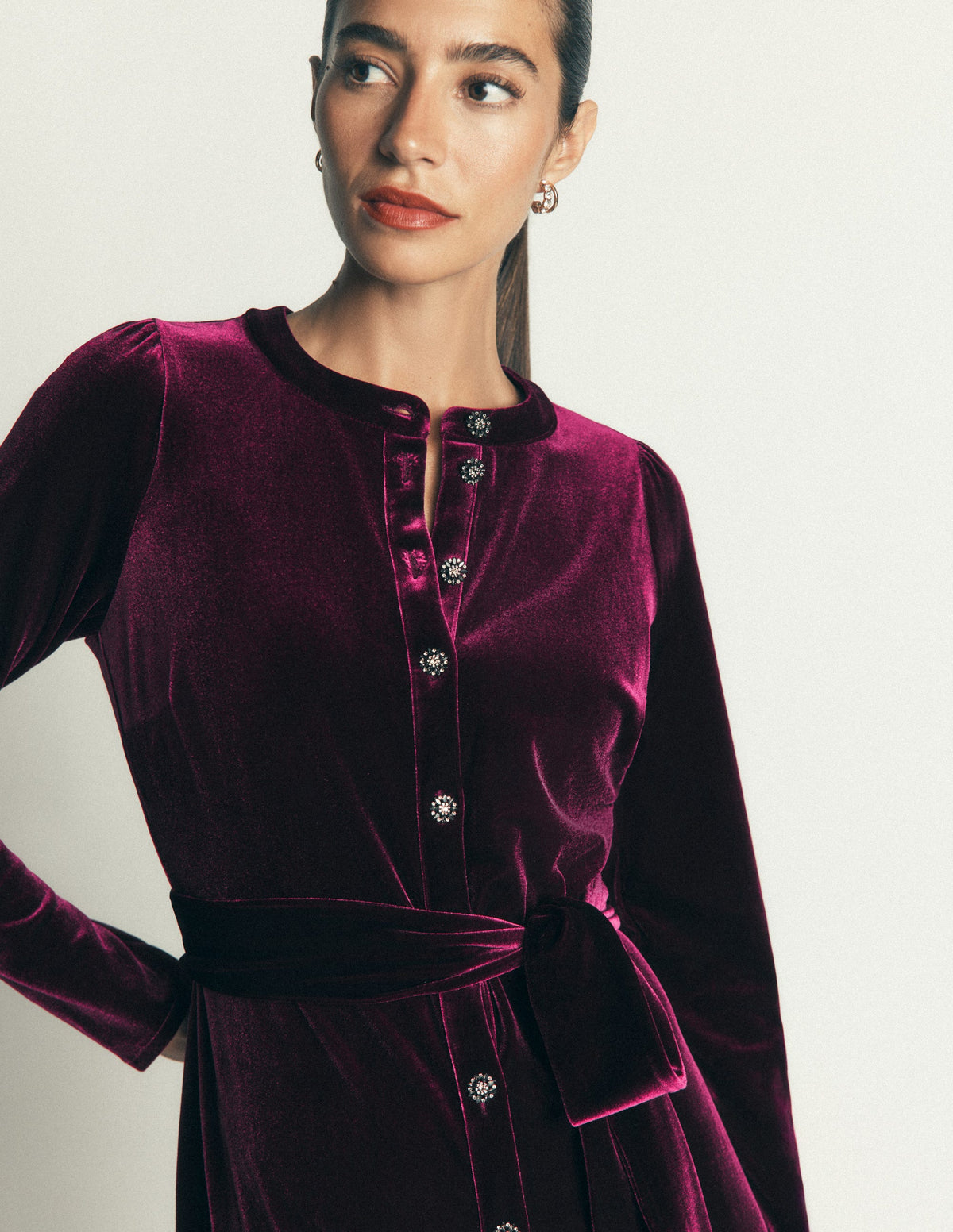 Robe midi colonne Honor en velours-Port Royal - Image 2