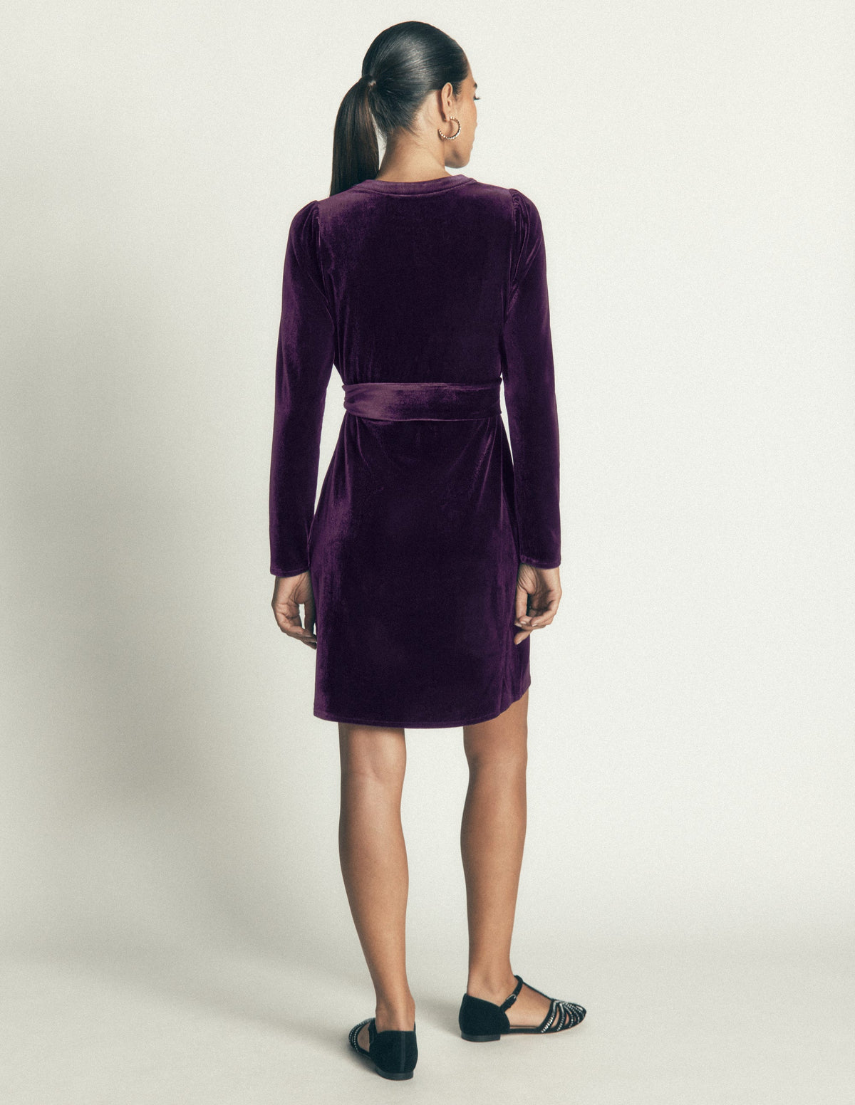 Honor Kurzes Samtkleid-Nachtschatten - Image 4