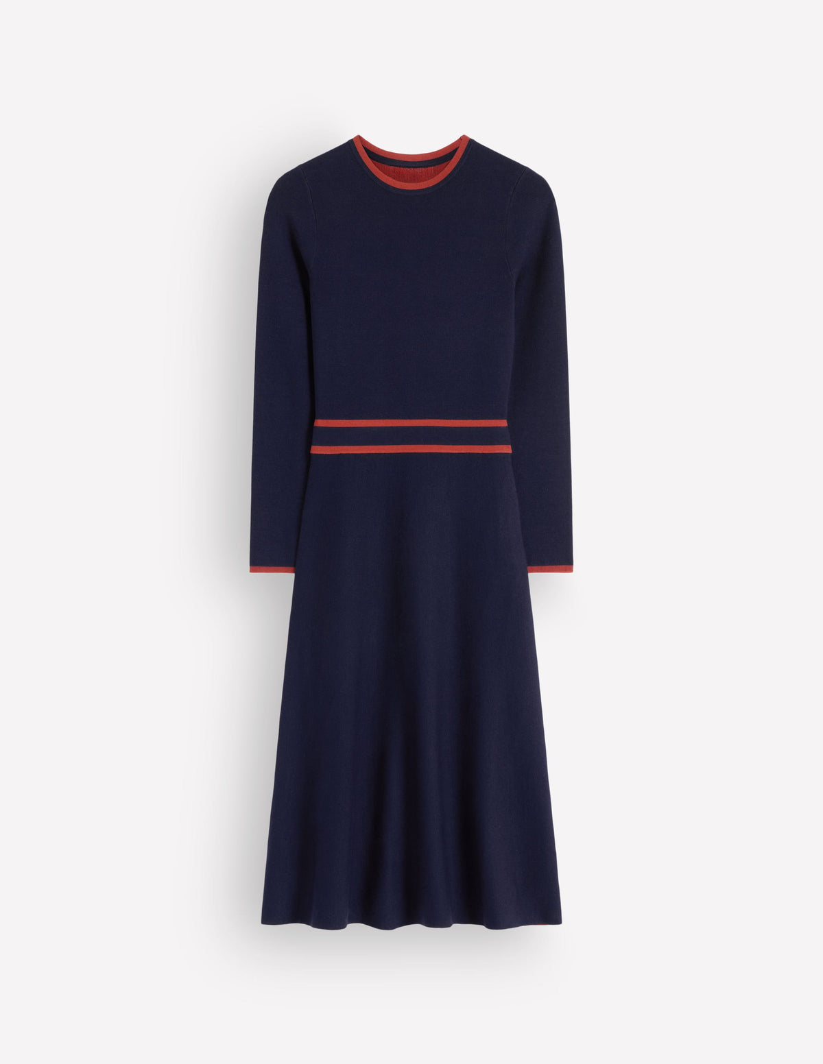 Strickkleid mit Kontraststreifen-Marineblau - Image 6