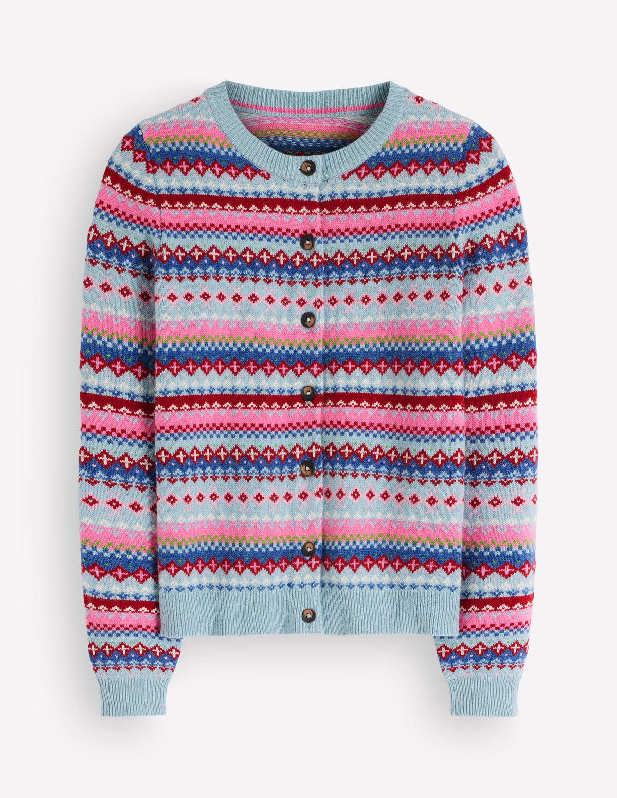 Edie Fair Isle Cardigan-Blue all over fair isle-5