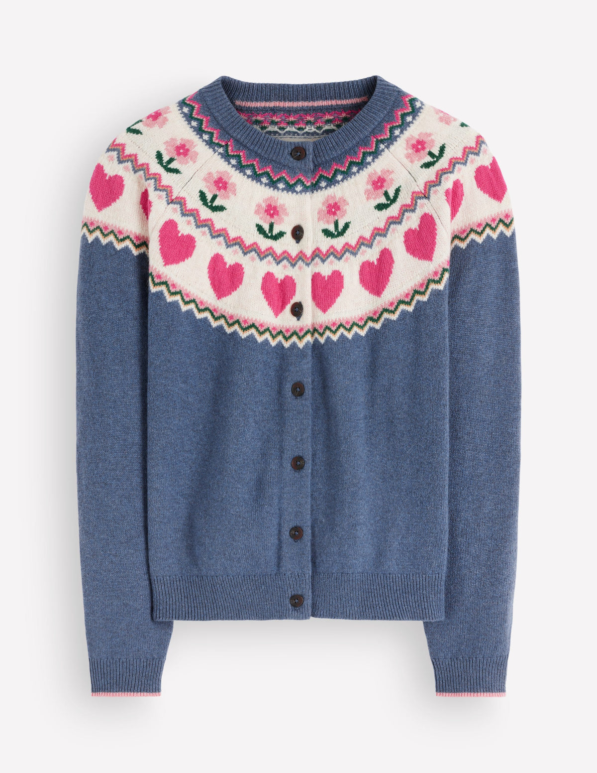 Edie Fair-Isle-Strickjacke-Blau Fair Isle - Image 5