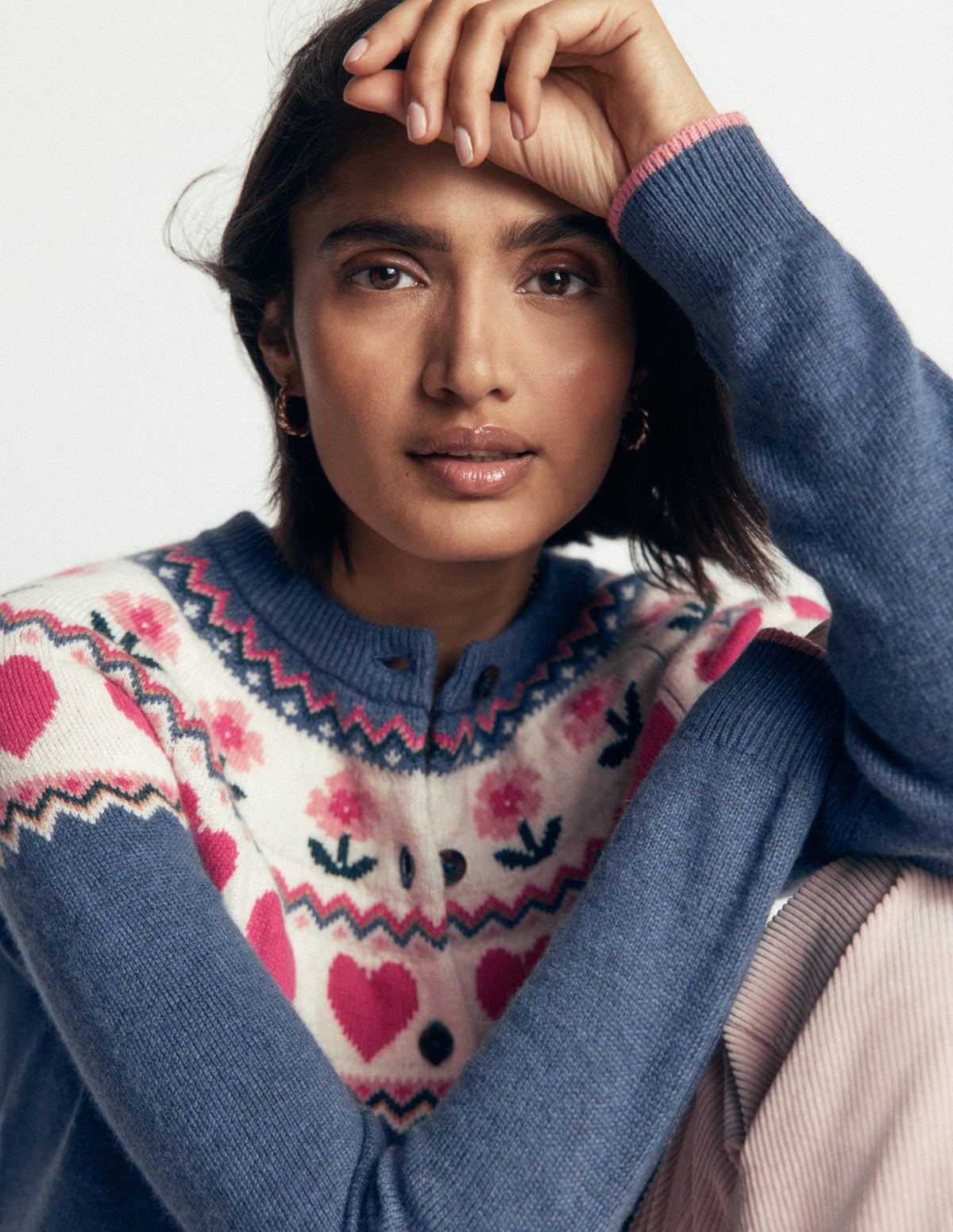 Edie Fair-Isle-Strickjacke-Blau Fair Isle-2