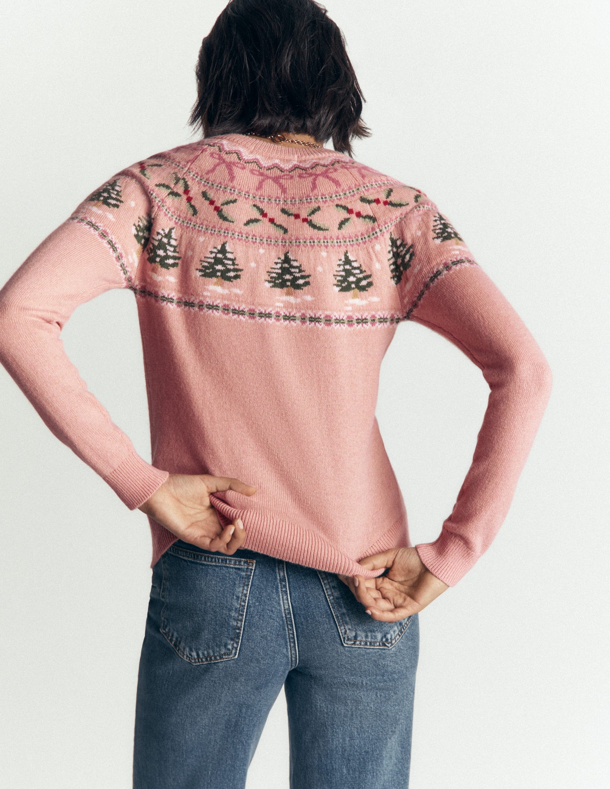 Cardigan Edie à motif jacquard-Motif jacquard rose-3