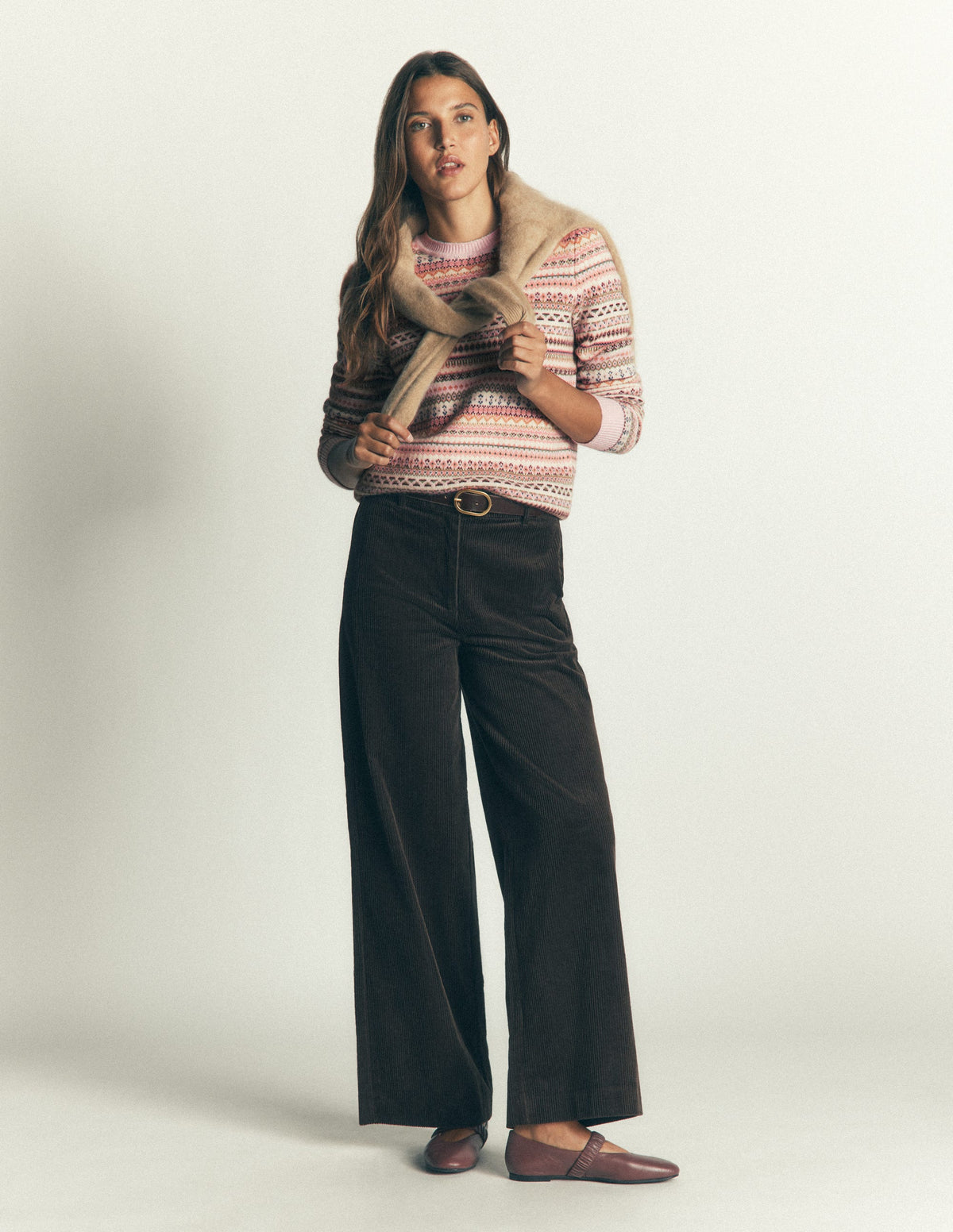 Edie Fair-Isle-Pullover-Rosa durchgehendes Fair-Isle-Muster - Image 5