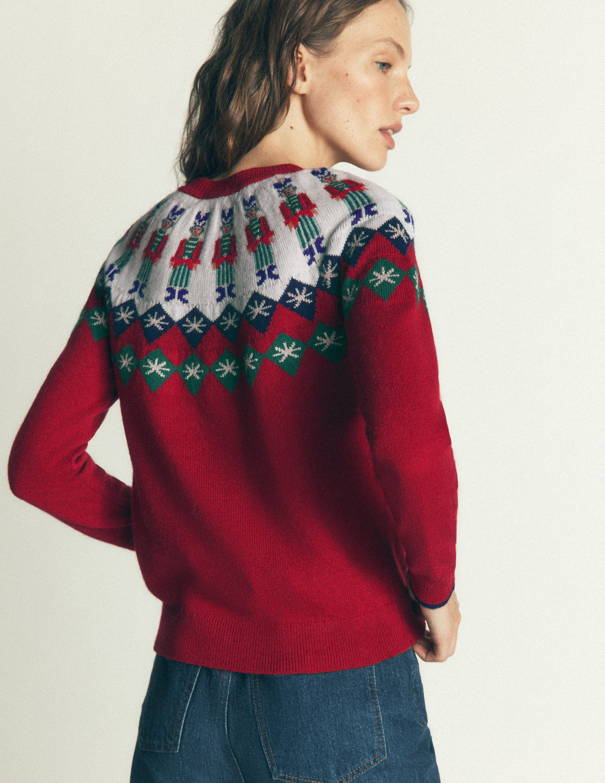 Edie Fair-Isle-Pullover-Rot Soldat Fair-Isle - Image 3