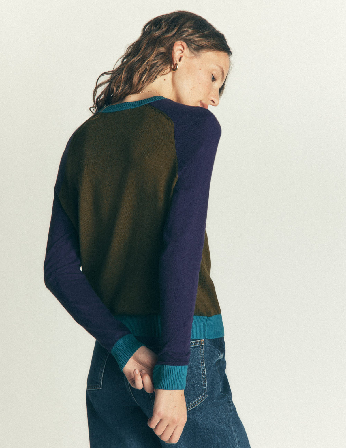 Meg Pullover mit Raglanärmeln-Waldlichtung, Color Blocking - Image 3
