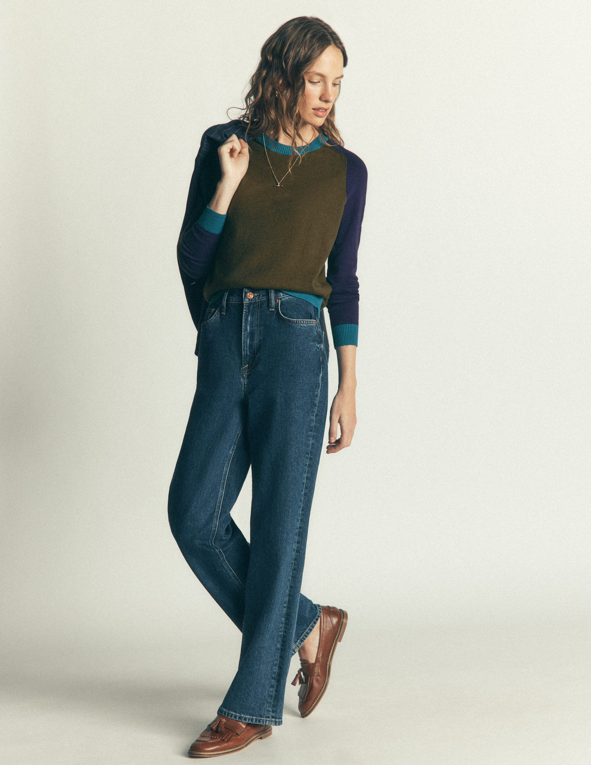 Meg Pullover mit Raglanärmeln-Waldlichtung, Color Blocking - Image 4