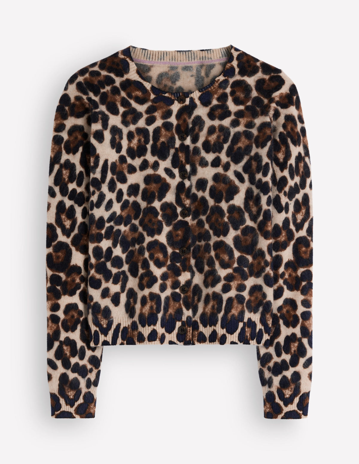 Kat Strickjacke aus gebürstetem Kaschmir-Camel, Leopard - Image 5