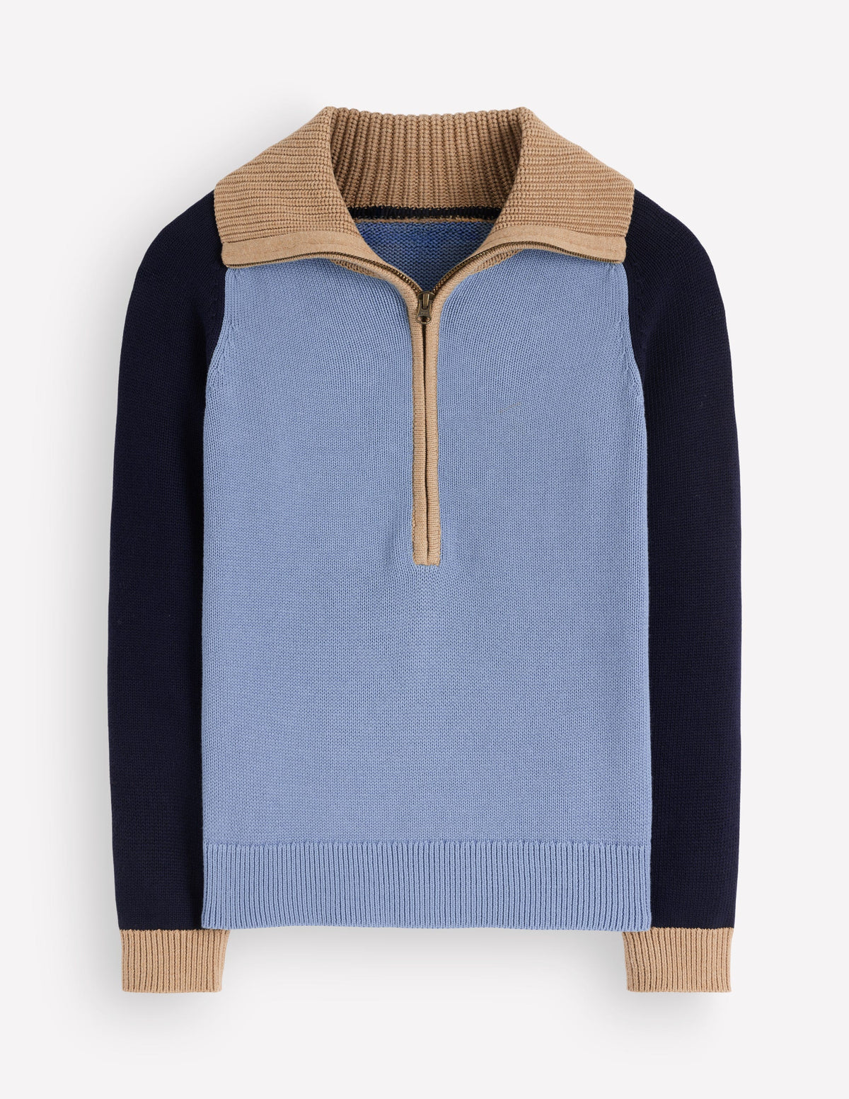 Lucy Half Zip Jumper-Blue Colour Block - Image 6