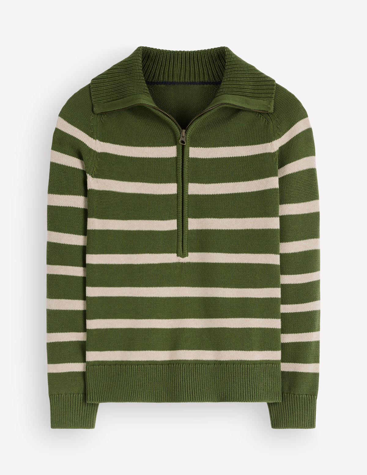 Lucy Half Zip Jumper-Green Stripe-6
