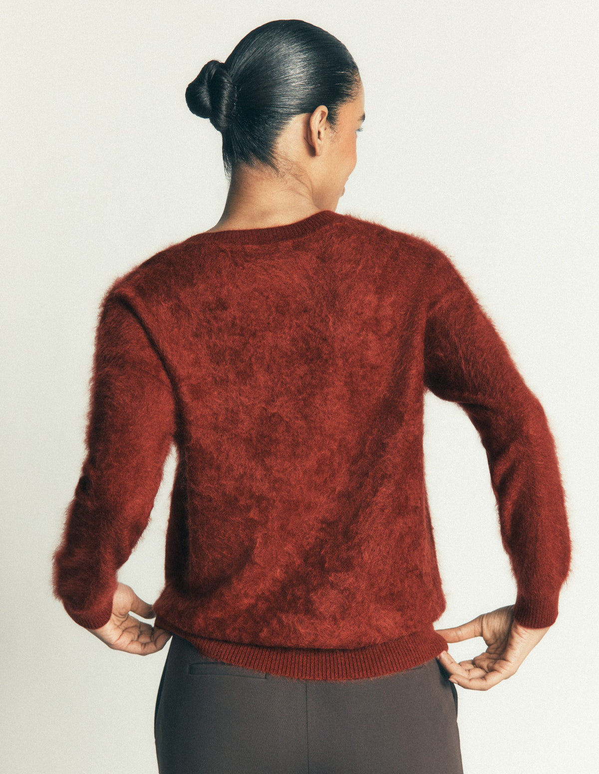 Pull Kat en cachemire brossé-Orange brûlé - Image 3