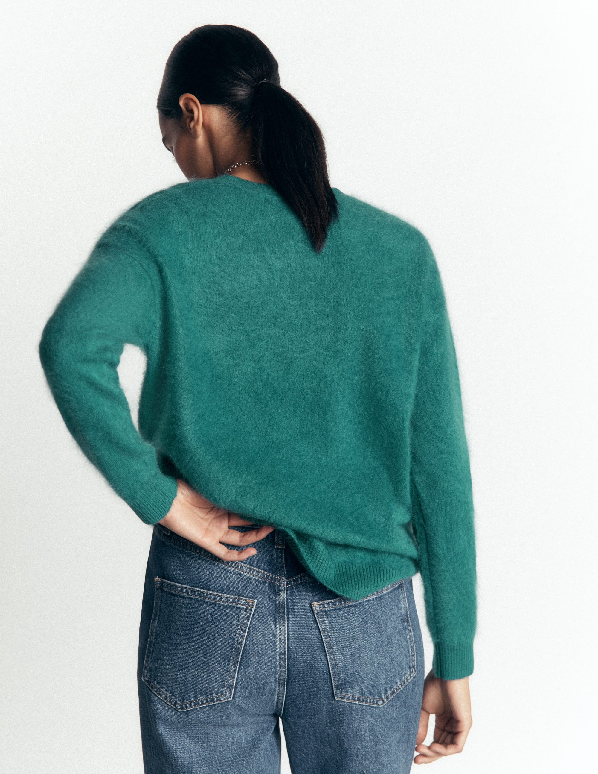 Kat Pullover aus gebürstetem Kaschmir-Tiefseetiefe - Image 3
