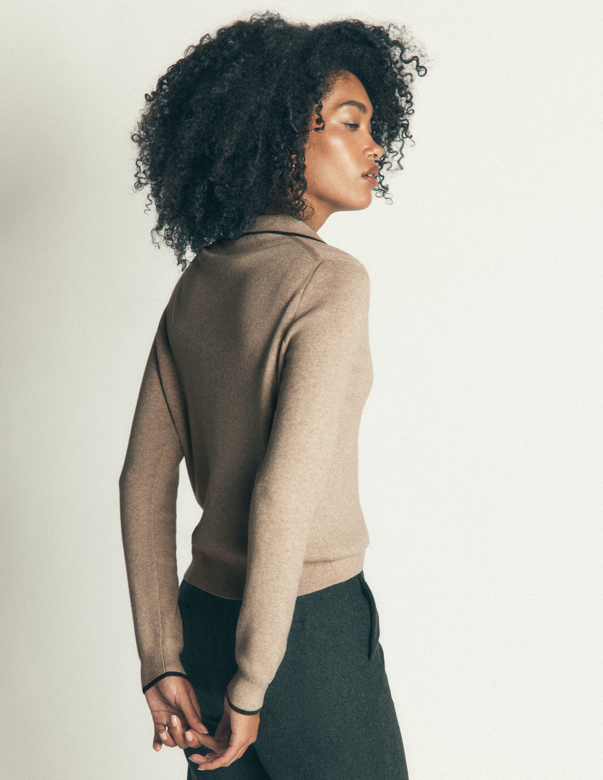 Liz Henley-Pullover-Graubraun Meliert-3