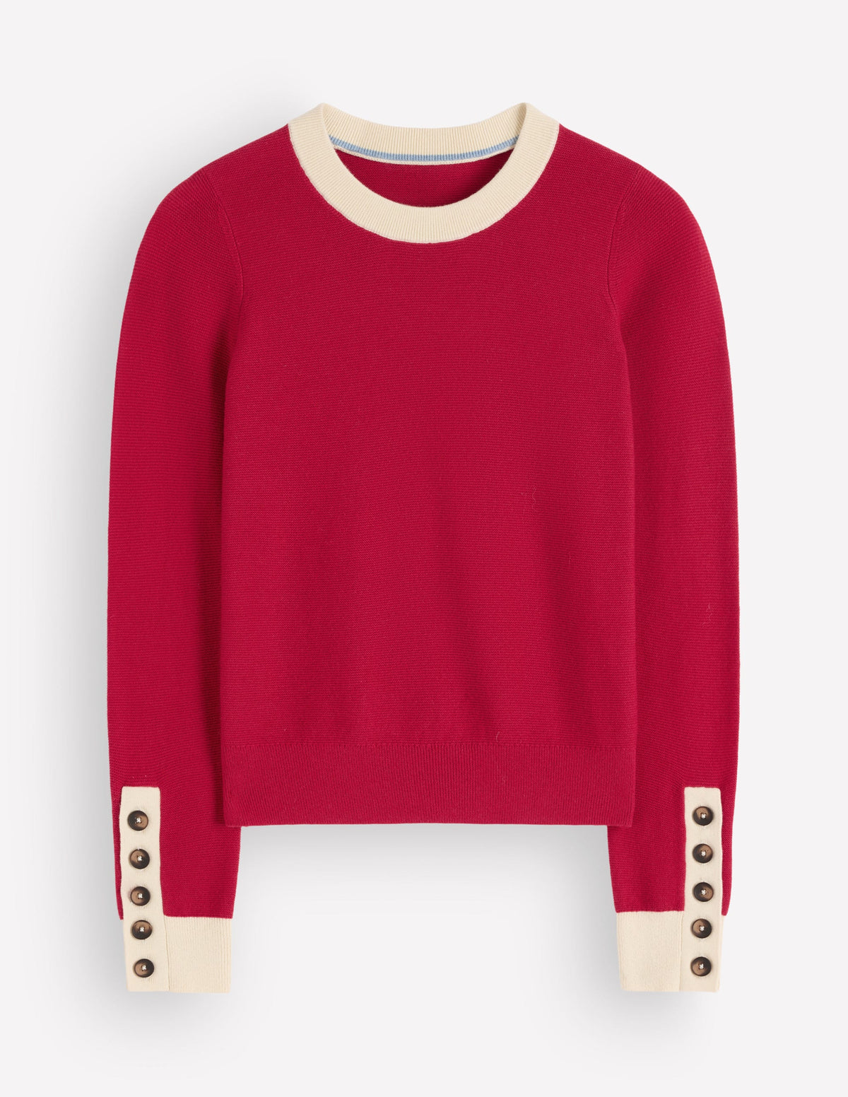 Grace Pullover in Blockfarben-Mohnblumenrot, Naturweiß - Image 5