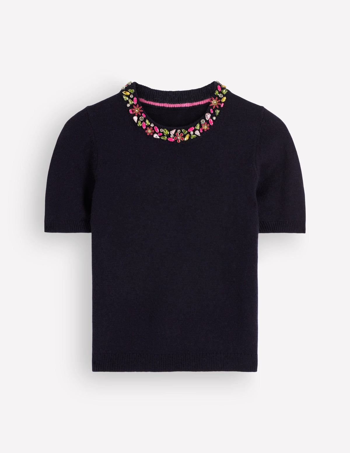 Verziertes T-Shirt-Marineblau-7