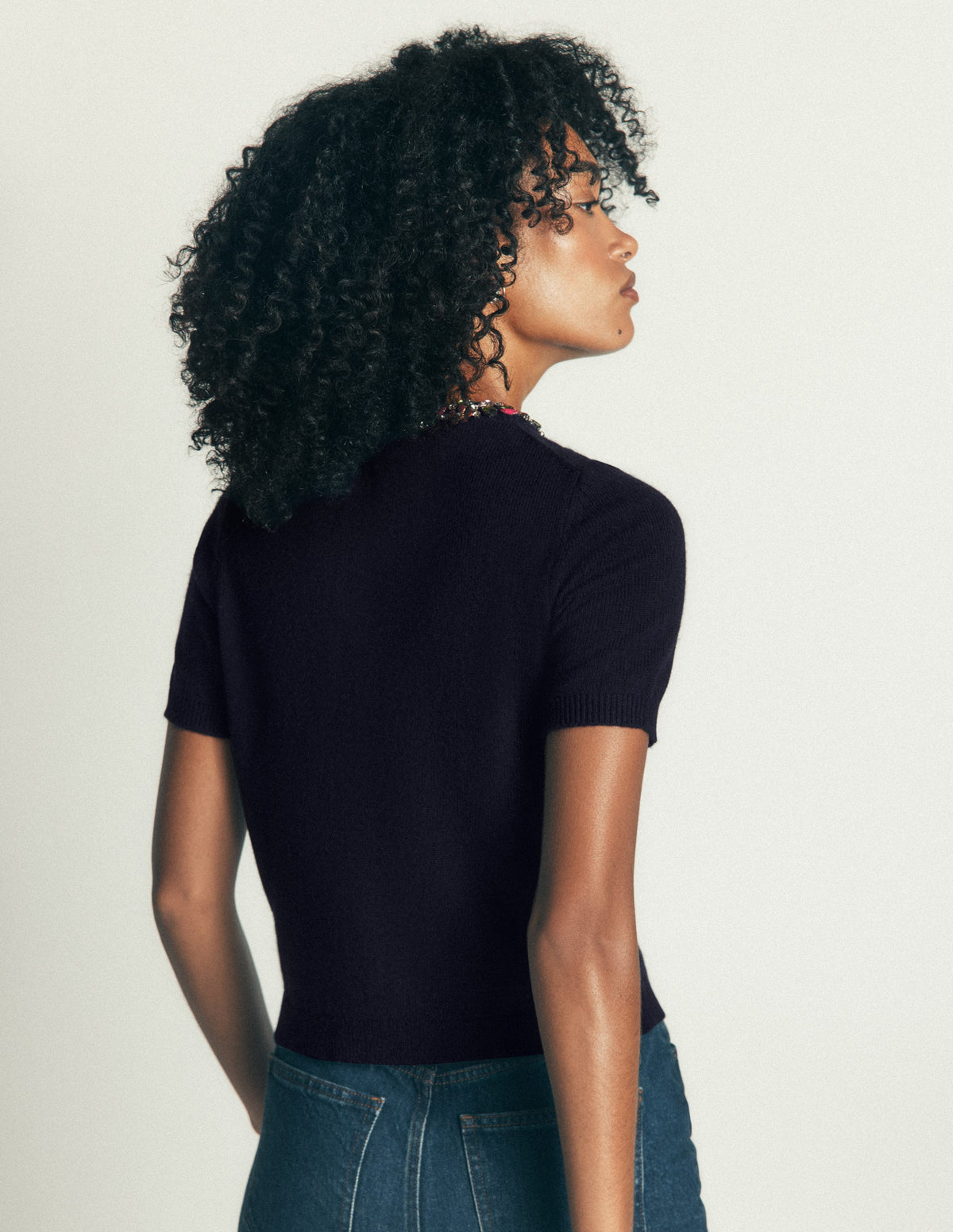 Verziertes T-Shirt-Marineblau - Image 3