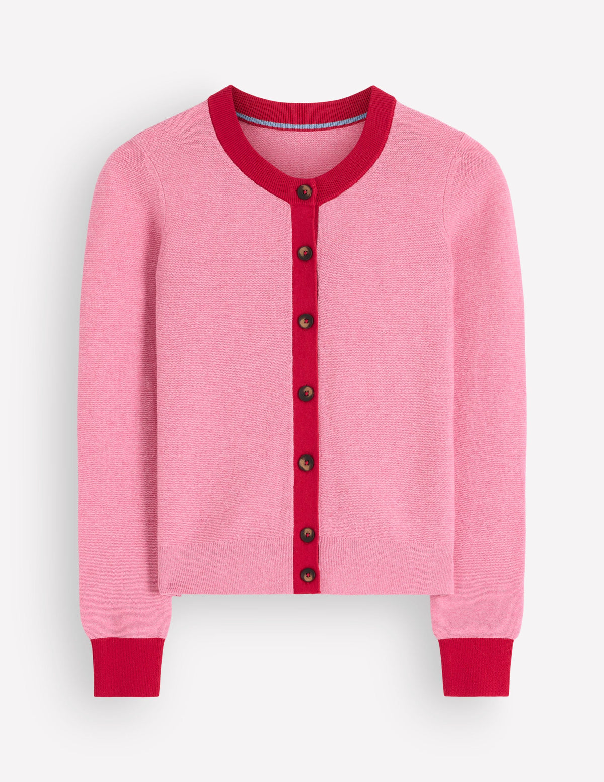 Grace Strickjacke in Blockfarben-Pfingstrosen-Rosa, Rot-5