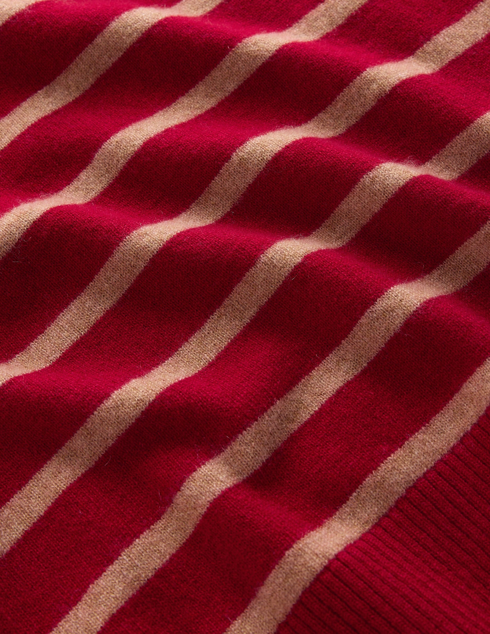 Débardeur Elsie en cachemire-Rouge coquelicot, rayé camel-7