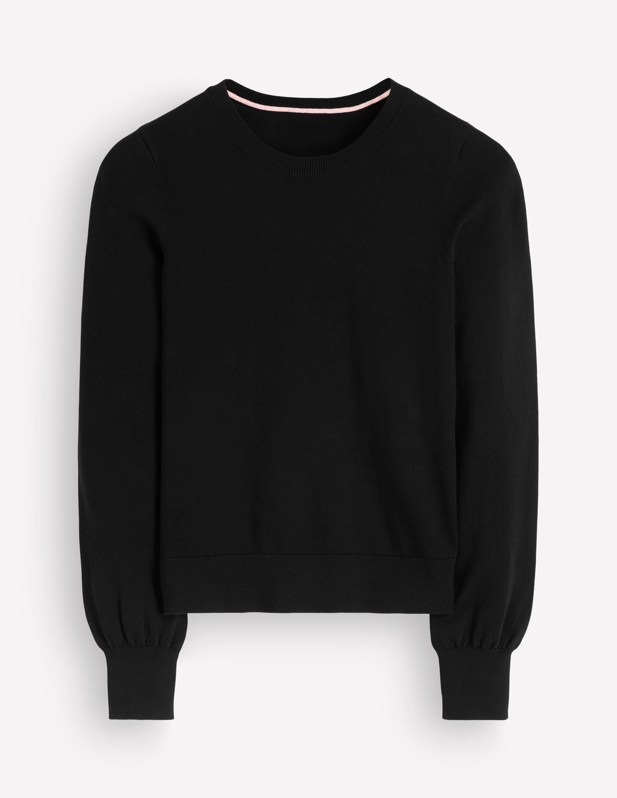 Pull col rond Camilla en coton-Noir - Image 5