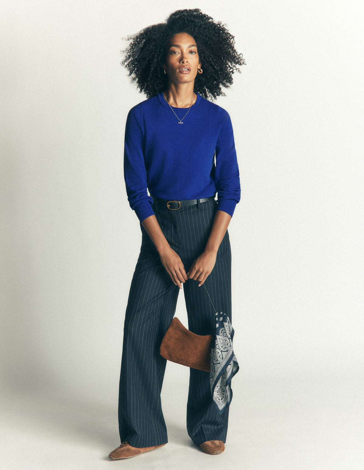 Camilla Cotton Crew Jumper-Bright Blue-4