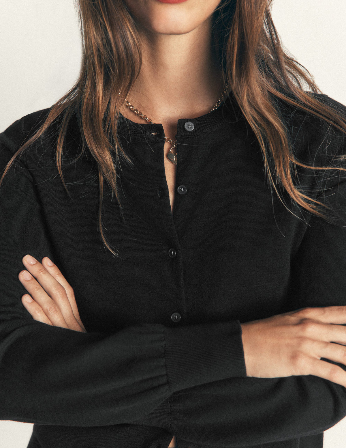 Camilla Cotton Crew Cardigan-Black - Image 2
