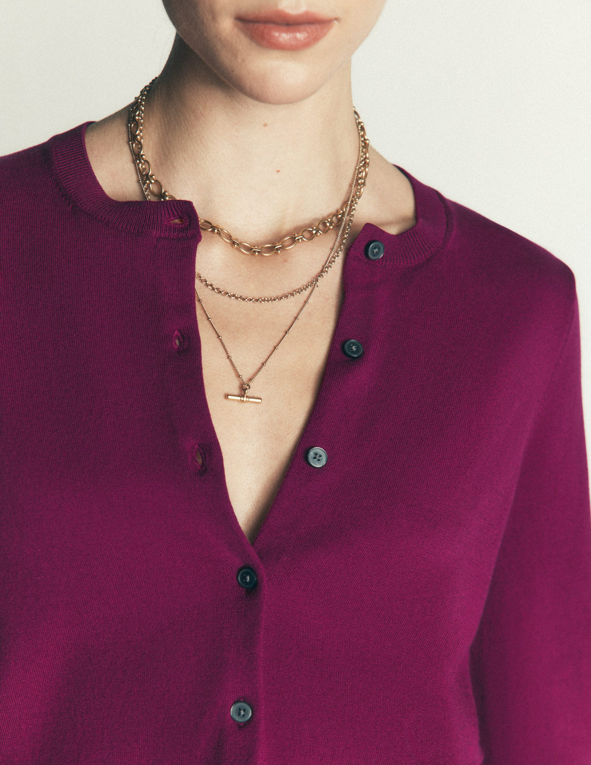 Camilla Baumwollstrickjacke mit Rundhalsausschnitt-Violett Zaubertrank-2