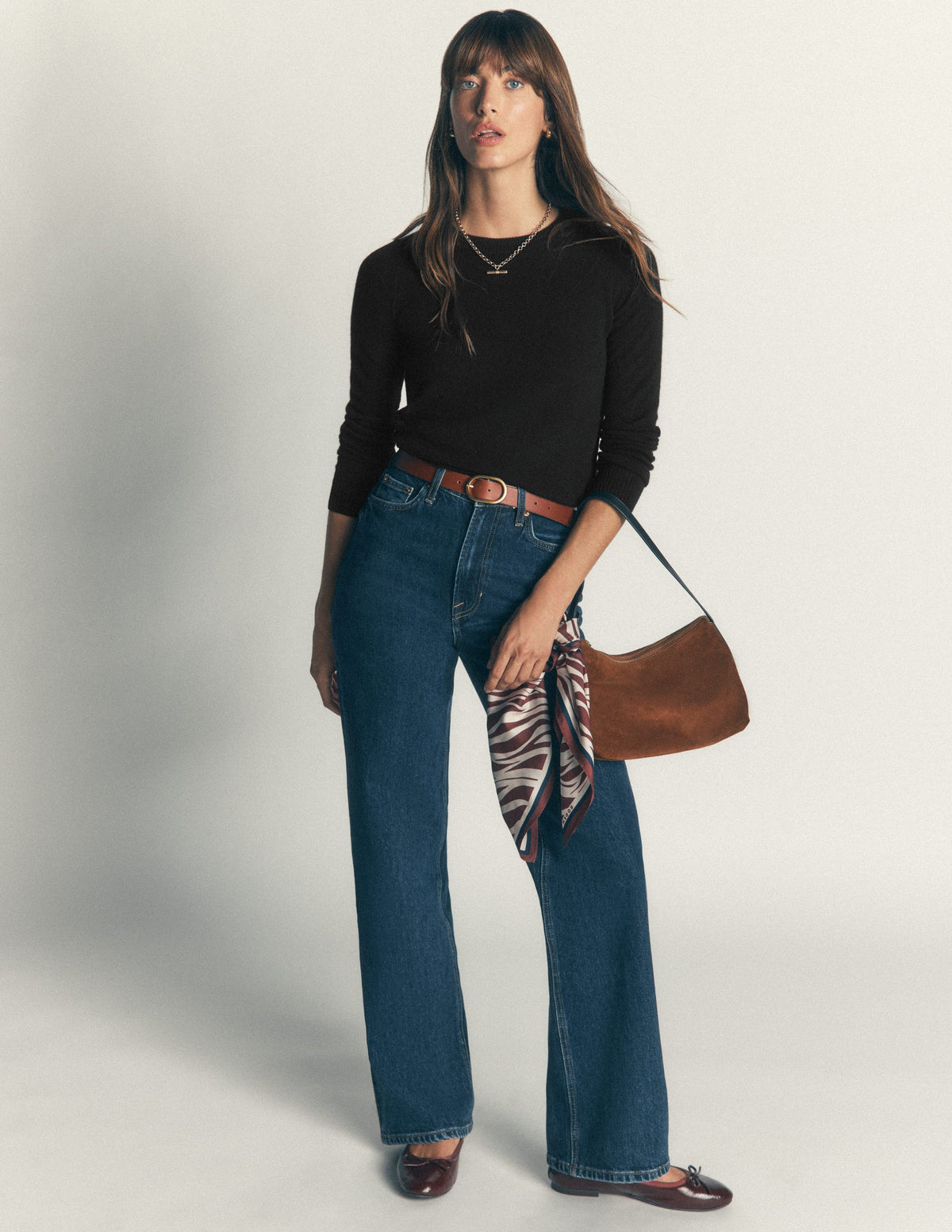 Elsie Cashmere Crew Jumper-Black - Image 4