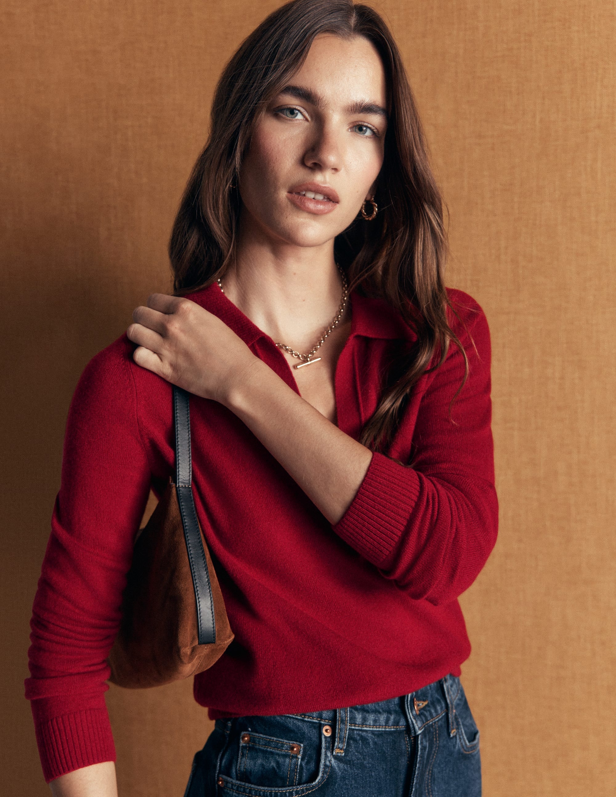 Elsie Henley-Pullover aus Kaschmir-Purpurrot - Image 1
