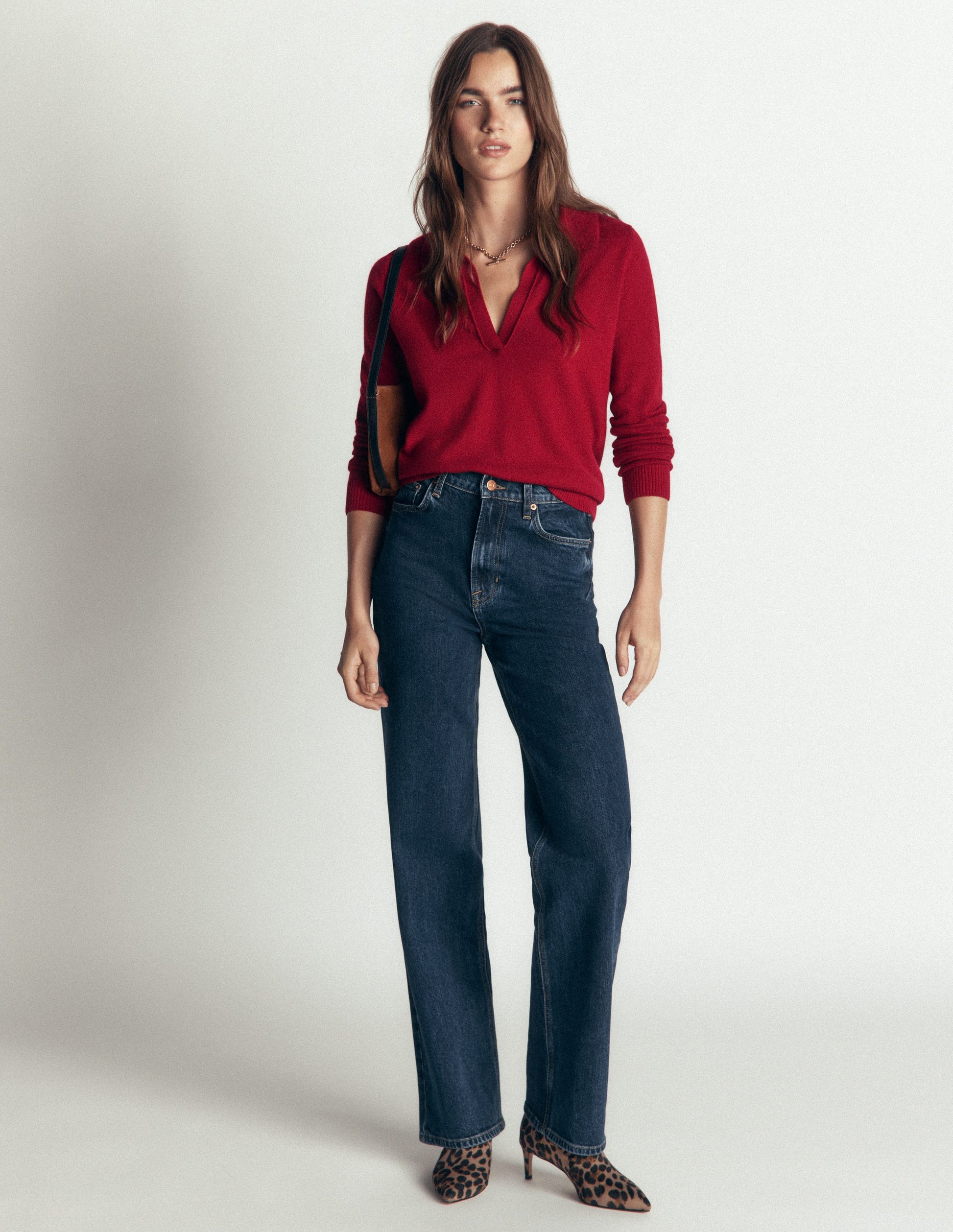 Elsie Henley-Pullover aus Kaschmir-Purpurrot-4