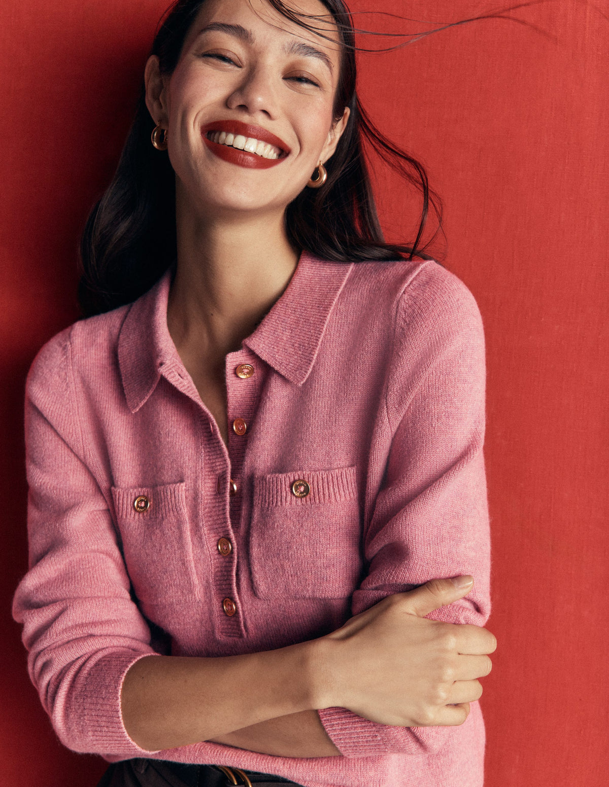 Marianne Pullover aus Merinowolle-Rosa Heide-3