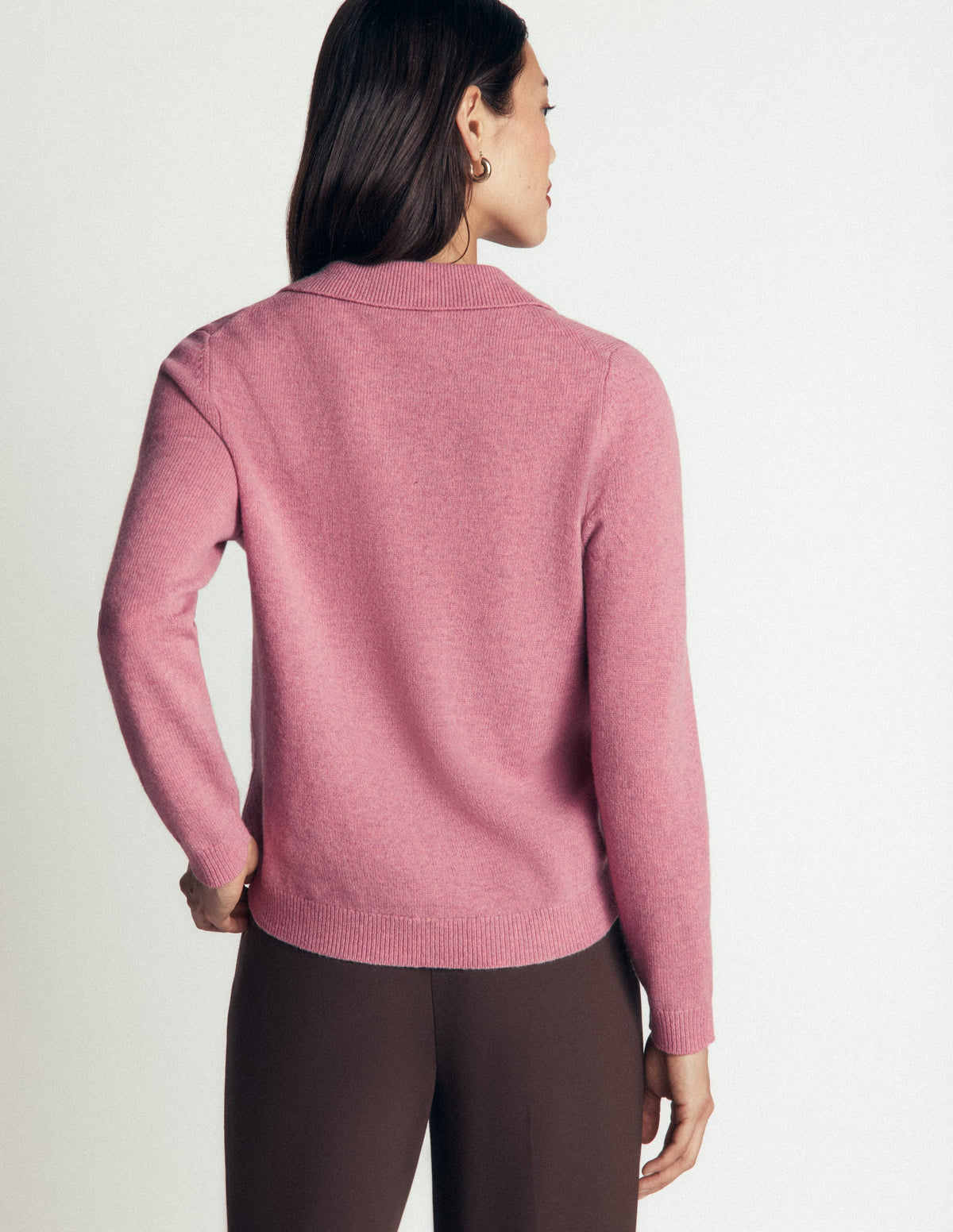 Marianne Pullover aus Merinowolle-Rosa Heide - Image 3